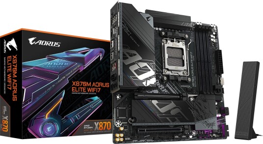 Gigabyte X870M Aorus Elite Hovedkort med Wifi7 - AMD AM5 Micro-ATX Gigabyte X870M Aorus Elite Hovedkort med Wifi7 - AMD AM5 Micro-ATX