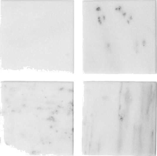 Stiernholm Marmor glassbrikke kvadratisk 10x10 cm 4 stk hvit