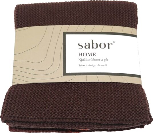 Sabor Home kjøkkenklut 25x25 cm 2 stk brun/burgunder Sabor Home kjøkkenklut 25x25 cm 2 stk brun/burgunder