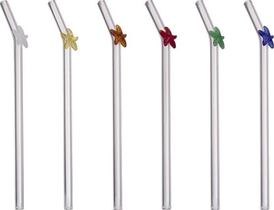 Seasons Summer Collection Sugerør Sjøstjerne Flerfarget Glass 6Pk