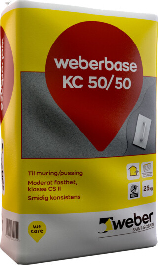 Weber Saint Gobain Pussmørtel KC50/50 Mur 25kg S Plastsekk Weber Saint Gobain Pussmørtel KC50/50 Mur 25kg S Plastsekk