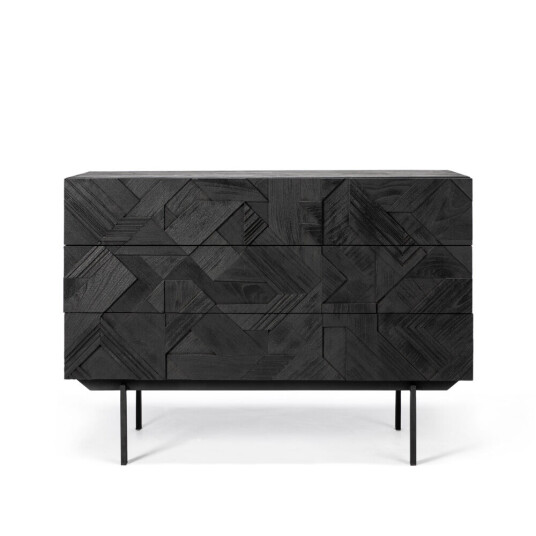 Ethnicraft Graphic kommode 87 x 100 cm Svart teak