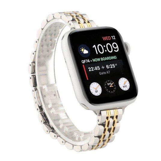 INCOVER Apple Watch (38/40/SE/41MM) Klokkerem i Rustfritt Stål - Sølv / Gull