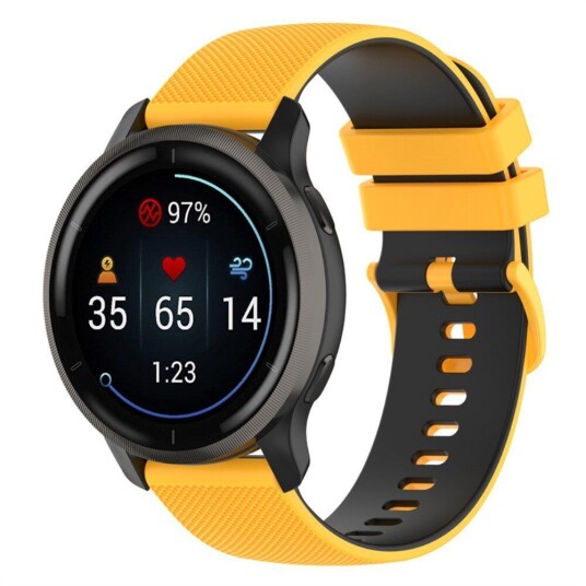 INCOVER Smartwatch Silikonrem (22 mm) Gitter- Gul / Svart