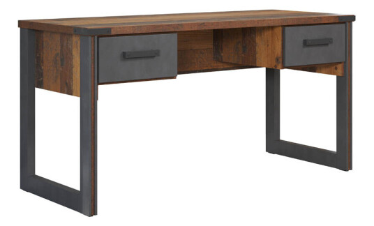 PRiME skrivebord 2 skuffer, Old Wood dekor.