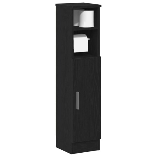 Vidaxl Baderomsskap med rulleholder svart 20,5x22x90 cm 858498 Vidaxl Baderomsskap med rulleholder svart 20,5x22x90 cm 858498