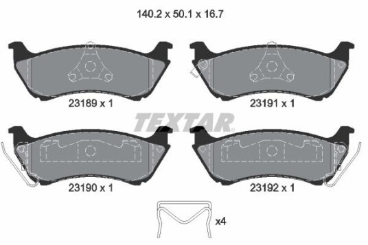 Bremseklosser TEXTAR 2318902 Bremseklosser TEXTAR 2318902