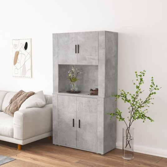 Highboard betonggrå konstruert tre