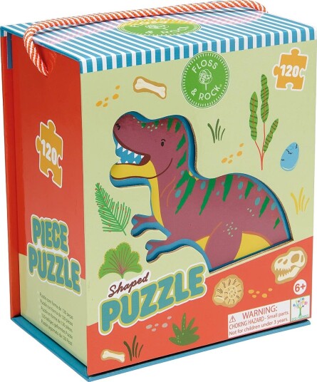 Floss & Rock Shaped Puzzle 120 Pcs. Dino GREEN 34X24X6