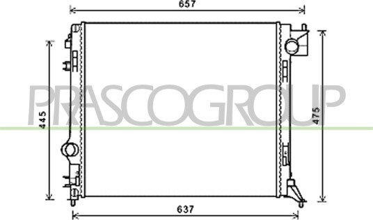 PRASCO DS712R002 Radiator motorkjøling