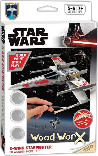 Wood WorX Star Wars Byggesett I Tre - X-Wing Starfighter, Inkluderer Maling, 5+ År