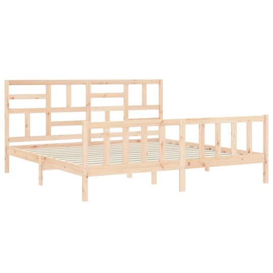 vidaXL Sengeramme med hodegavl 200x200 cm heltre