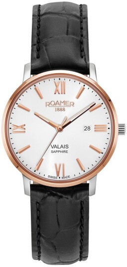 Roamer Monza Dameklokke 958844 49 13 05 Valais Hvit/Lær Ø32 mm