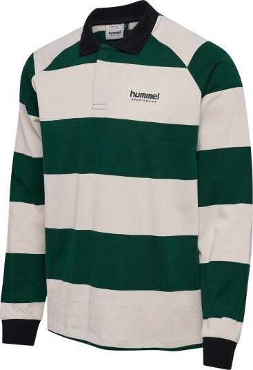 Hummel Hmlloose Striped Polo L/S - Green - XL Hummel Hmlloose Striped Polo L/S - Green - XL