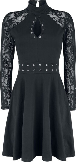 Gothicana by EMP   Goth Middellang kjole   Turn Up Blondekjole   S til XXL   Damer   svart