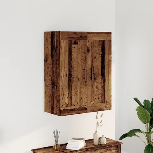  Veggmontert skap gammelt tre 69,5x34x90 cm konstruert tre 8721158445537