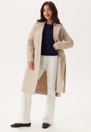 VERO MODA Vmfortuneaya Long Coat Oatmeal Detail:Melange M VERO MODA Vmfortuneaya Long Coat Oatmeal Detail:Melange M