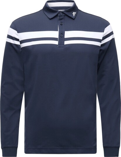 J. Lindeberg Kenny Ls Stripe Polo Navy S