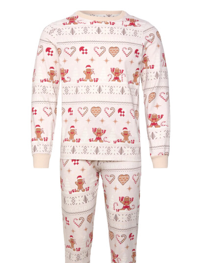 Happy Seasons Christmas Cookie Pyjamas Beige - Cream - L Happy Seasons Christmas Cookie Pyjamas Beige - Cream - L
