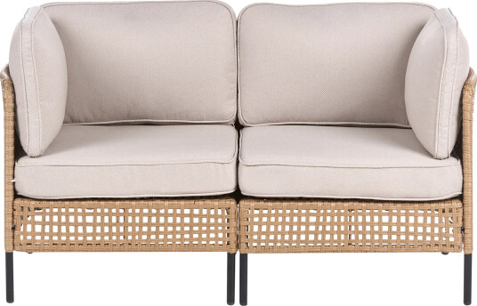 Sofa utendørs 2 seter Omegana kunstrotting Beige/Svart