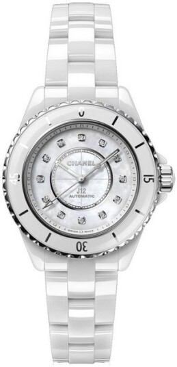 Chanel Dameklokke H10472 J12 Hvit/Keramik Ø33 mm