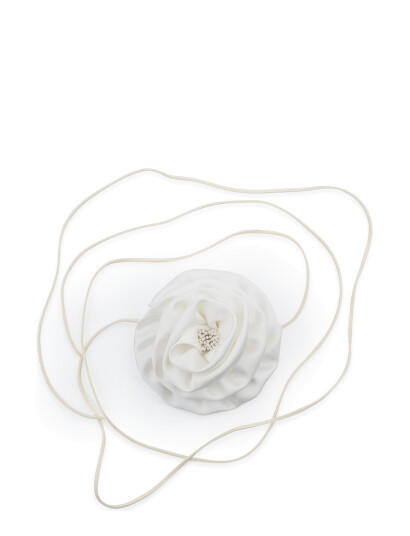 SUI AVA Smooth Flower Belt   White   ONE SIZE