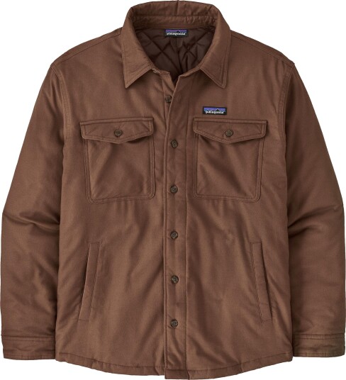 Patagonia Men"s Lightweight Insulated Fjord Flannel Shirt Berm Brown S