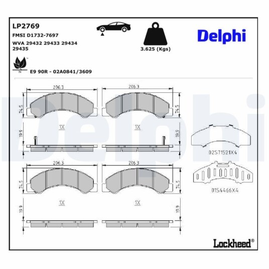 Bremseklosser DELPHI LP2769