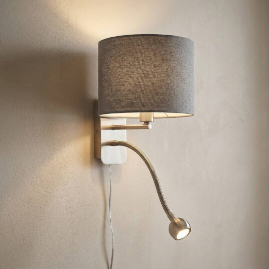 Trio Lighting Vegglampe Hotel Aluminium / grå / sink Soverom Metall Moderne Leselampe