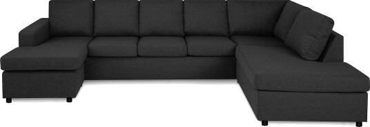 Crazy 5 seters Høyrevendt U formet X Large Sofa med Divan og Sjeselong i Stoff   Antrasitt