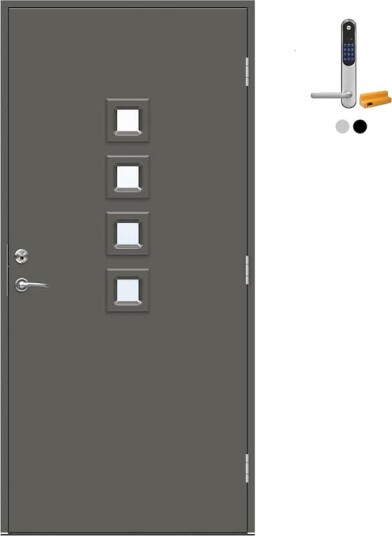 Ytterdør Swedoor Advance-Line Nordic Oslo med Yale Doorman Classic Home