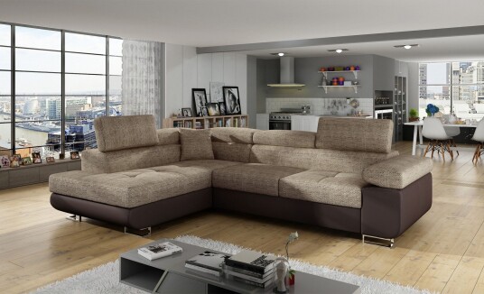Bobis Sovesofa med Sjeselong Venstre   Beige/Brun