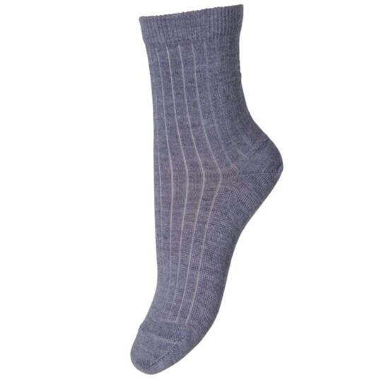 MP 718 Wool Socks Rib 491 Grey 0/19-21