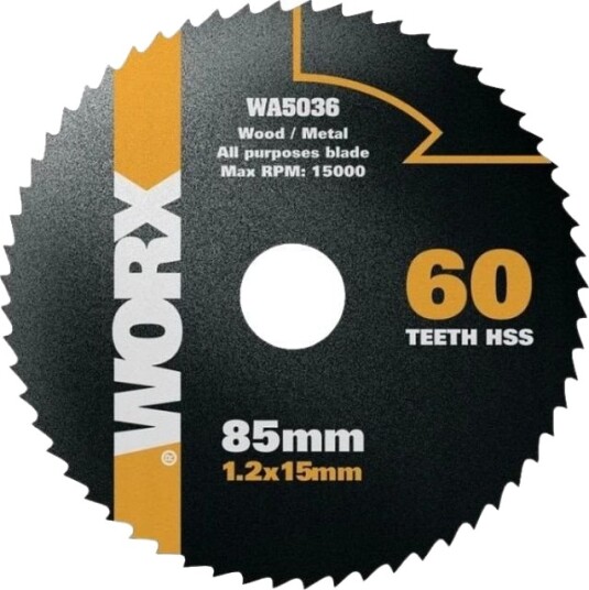 Worx WA5036 Sirkelsagblad - 85x15mm, 60 tenner Worx WA5036 Sirkelsagblad - 85x15mm, 60 tenner