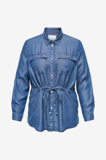 Only Carmakoma   Skjortejakke carCharis Life 4/5 Fem Cargo Jacket   Blå