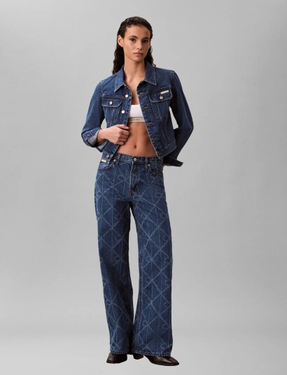 Calvin Klein Jeans Cropped 90S Denim Jacket Indigo Blue XS Calvin Klein Jeans Cropped 90S Denim Jacket Indigo Blue XS