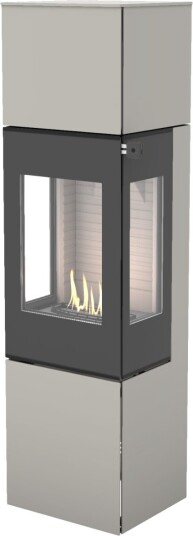 Nexo 160 nikkel frittstående biopeis med sideglass og glassdør Nexo 160 nikkel frittstående biopeis med sideglass og glassdør