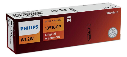 Philips W1,2W instrumentlyspære med wedgesokkel 10 pakning Philips W1,2W instrumentlyspære med wedgesokkel 10 pakning