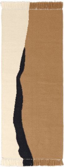 Ferm Living Soil Kelim entréteppe Dark sand off white 70x180 cm