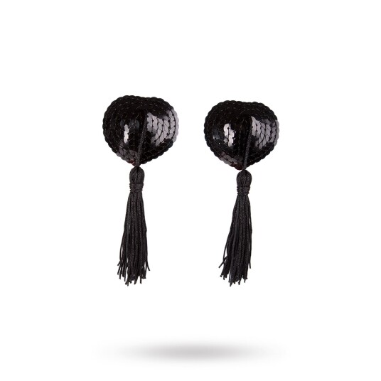 Sustainable Pleasure Heart Nipple Pasties Black