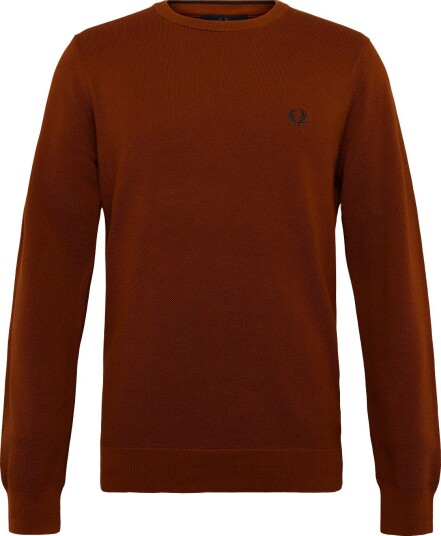 Fred Perry Pique Stitch Jumper Brown S
