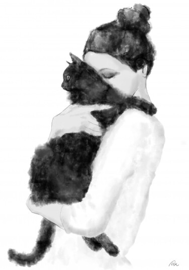 Namly Design Plakat Kvinne med Katt POSTER0GI738