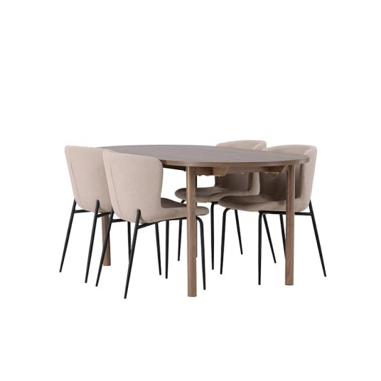 Spisegruppe Venture Home Andy med 4 Modesto Stoler