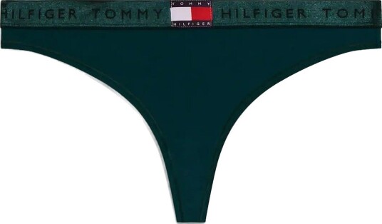 Tommy Hilfiger Shine Wb Thong (Ext.sizes) ORNAMENTAL GREEN XS Tommy Hilfiger Shine Wb Thong (Ext.sizes) ORNAMENTAL GREEN XS