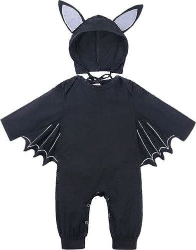 Halloween Flaggermuskostyme til Baby med Hatt