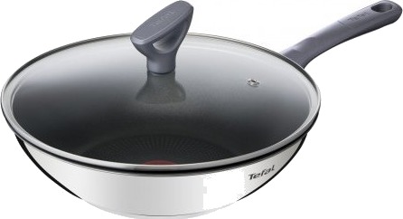 Tefal Daily Cook G7309955 Rund Wok /Stekepanne Rustfritt Stål Rustfritt Stål Keramikk Gass Halogen Forseglet Plate Bakelitt