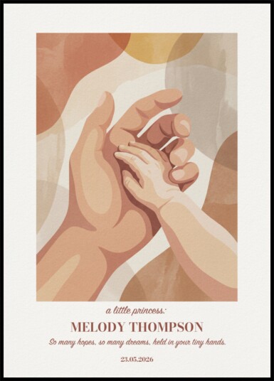 Abstract Parent and Child Hands Artwork Plakat / 50x70