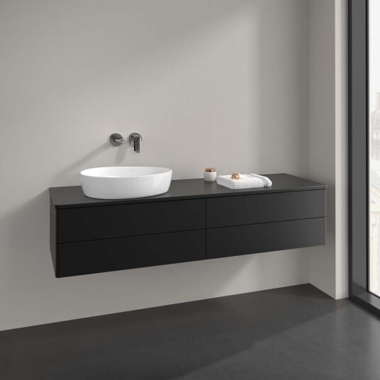 Villeroy & Boch  Antao Servantskap med 4 skuffer 160x50x36 cm m/lys Sort Matt