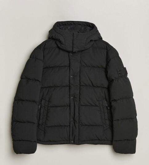 Stone Island Ghost Wool Ripstop Down Jacket Black