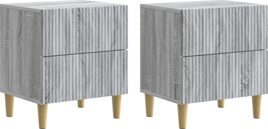  Nattbordskap 2 pcs Grå sonoma 43 x 34,5 x 48 cm Konstruert tre